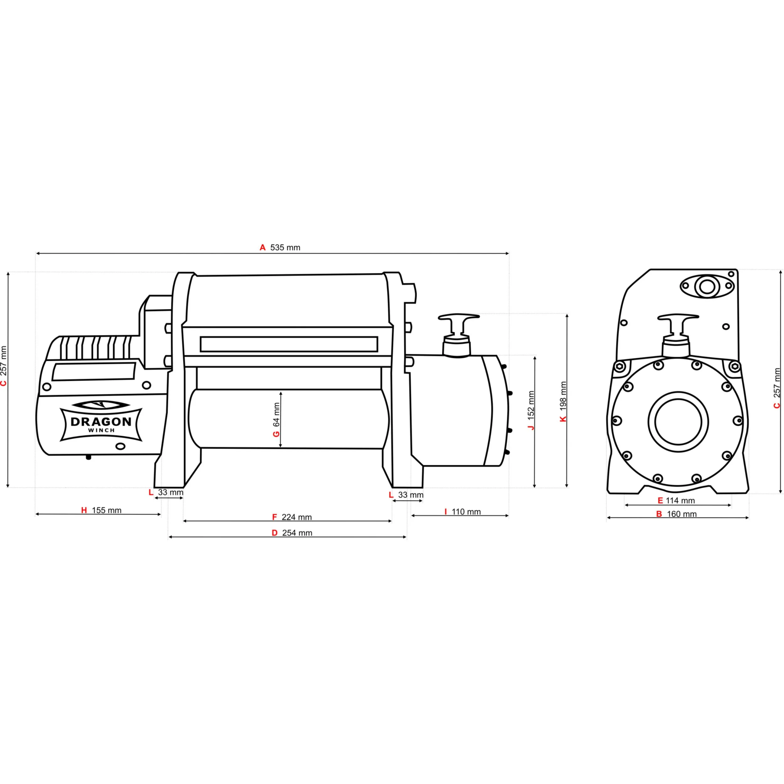 Wyciągarka DWM 12000 HDI SYNT DRAGON WINCH