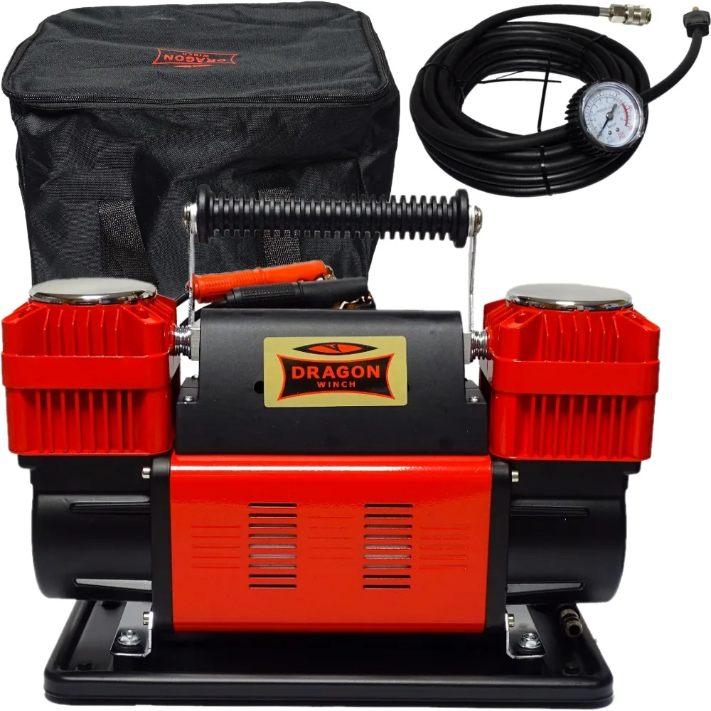 KOMPRESOR DWUTŁOKOWY 12V DRAGON 300L/min wąż 7m