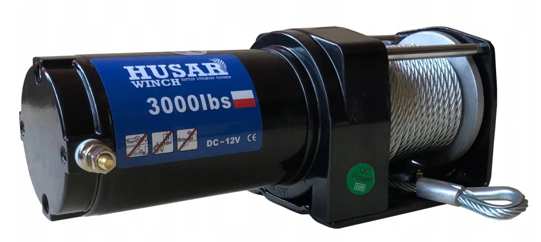 WCIĄGARKA ELEKTRYCZNA 12V HUSAR WYCIĄGARKA do 2,8T Quad Pług