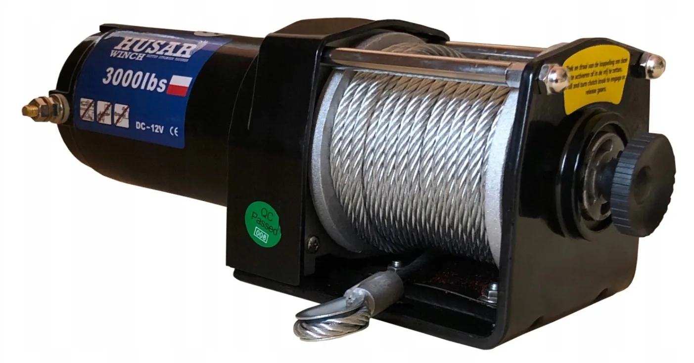 WCIĄGARKA ELEKTRYCZNA 12V HUSAR WYCIĄGARKA do 2,8T Quad Pług