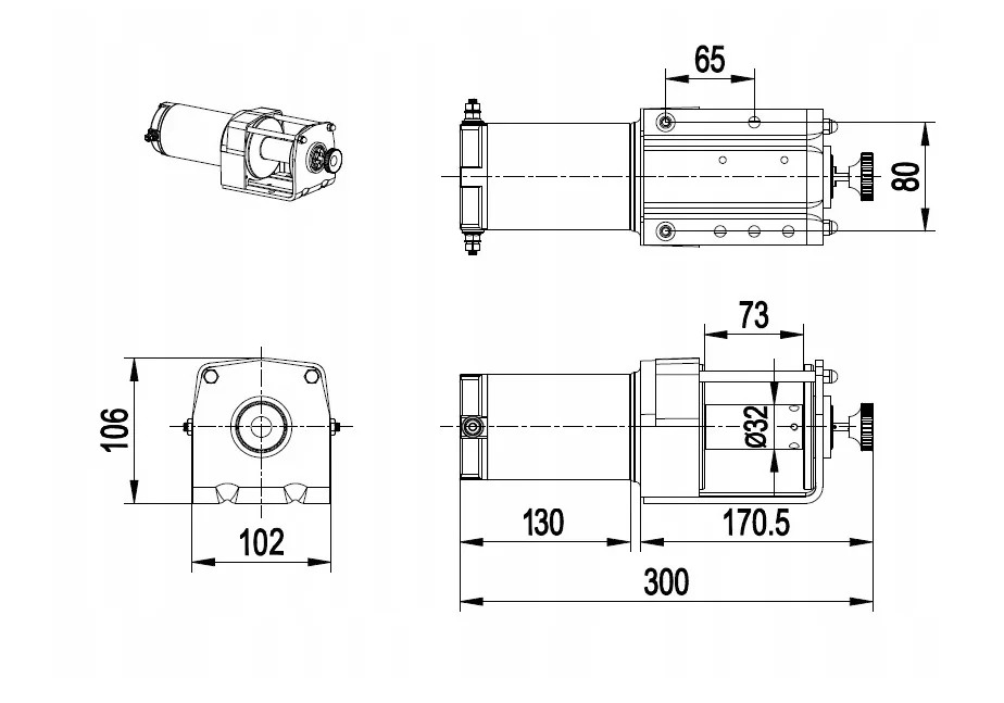 WCIĄGARKA ELEKTRYCZNA 12V HUSAR WYCIĄGARKA do 2,8T Quad Pług
