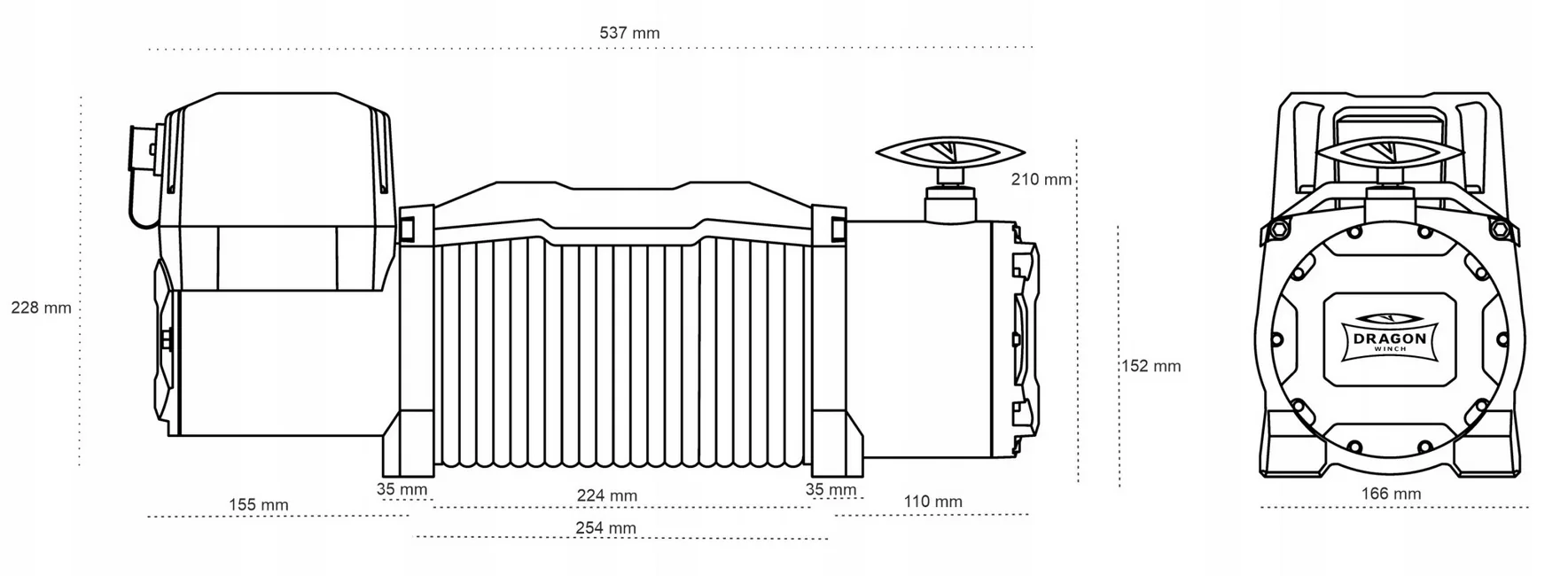 Wyciągarka DWM 13000 HD 6T 12V DRAGON WINCH NOWY MODEL WODOODPORNA