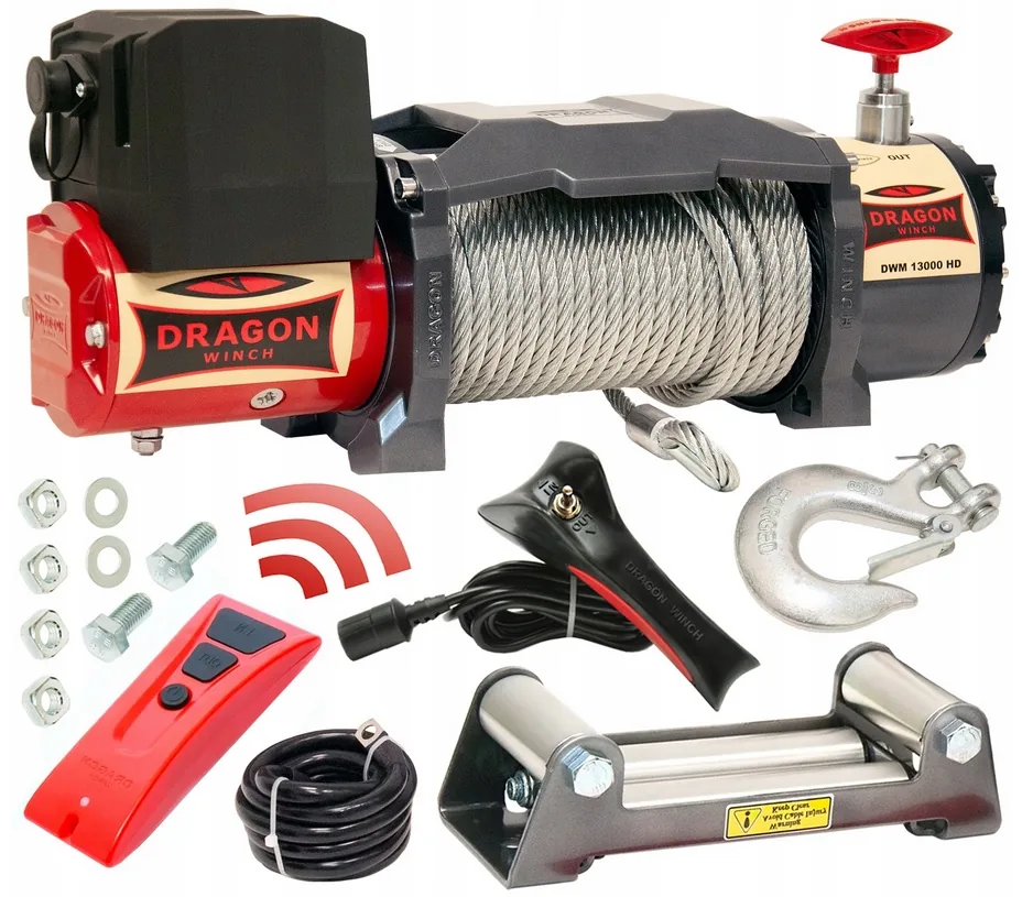 Wyciągarka DWM 13000 HD 6T 12V DRAGON WINCH NOWY MODEL WODOODPORNA