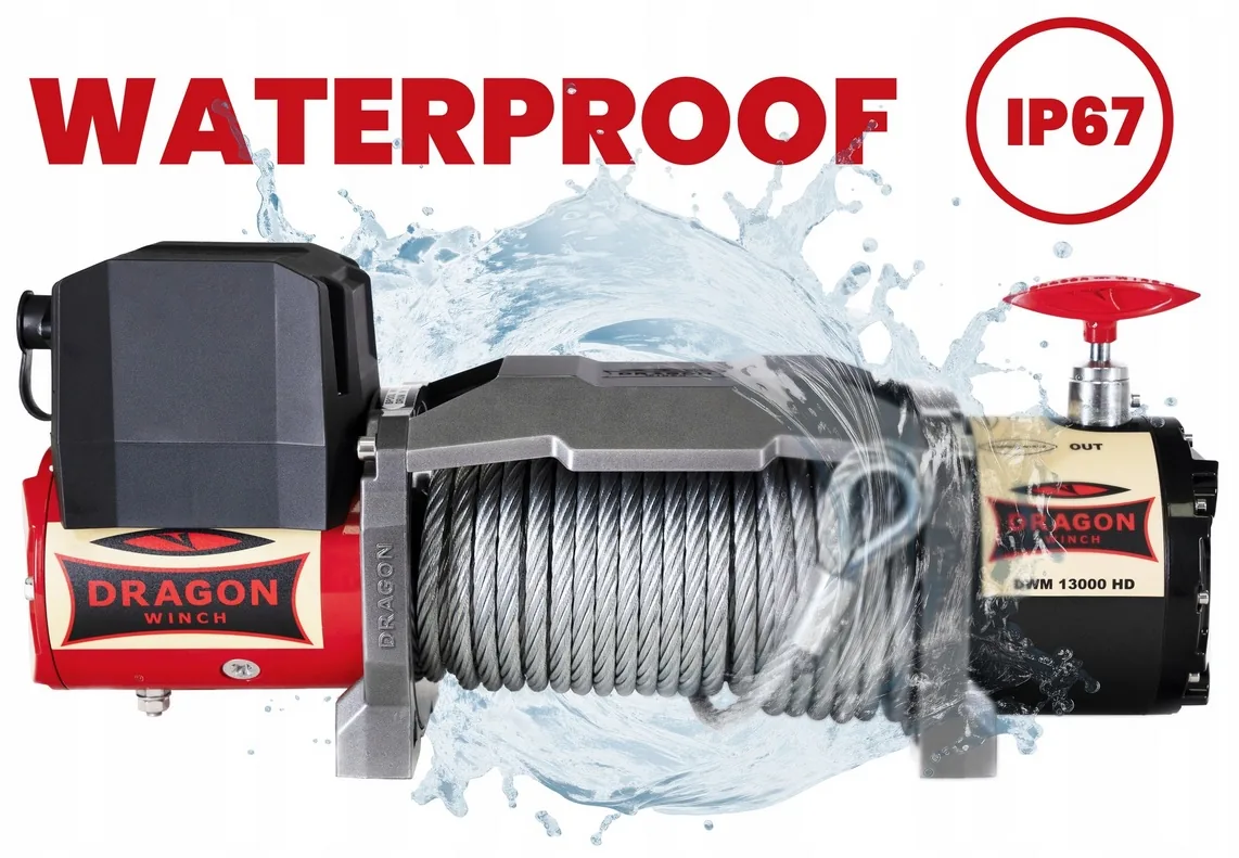Wyciągarka DWM 13000 HD 6T 12V DRAGON WINCH NOWY MODEL WODOODPORNA