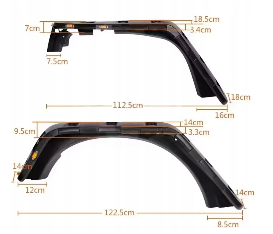 Nadkola JEEP WRANGLER JK (2007-17) POSZERZENIA NADKOLI PRZÓD 18,5cm / TYŁ 14,5cm