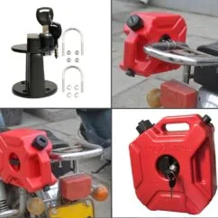 Kanister 5l + Uchwyt mocowanie kanistra 5l na motor rura wyprawowy box 2 klucze