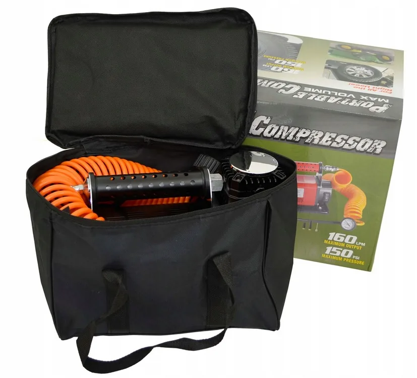 KOMPRESOR DWUTŁOKOWY 12V OFF-ROAD 160L/min wąż 7m