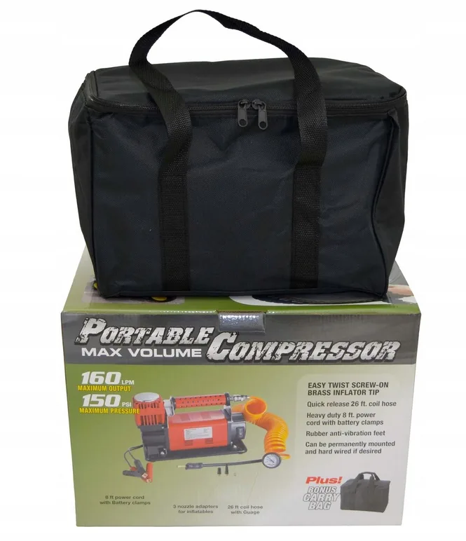KOMPRESOR DWUTŁOKOWY 12V OFF-ROAD 160L/min wąż 7m