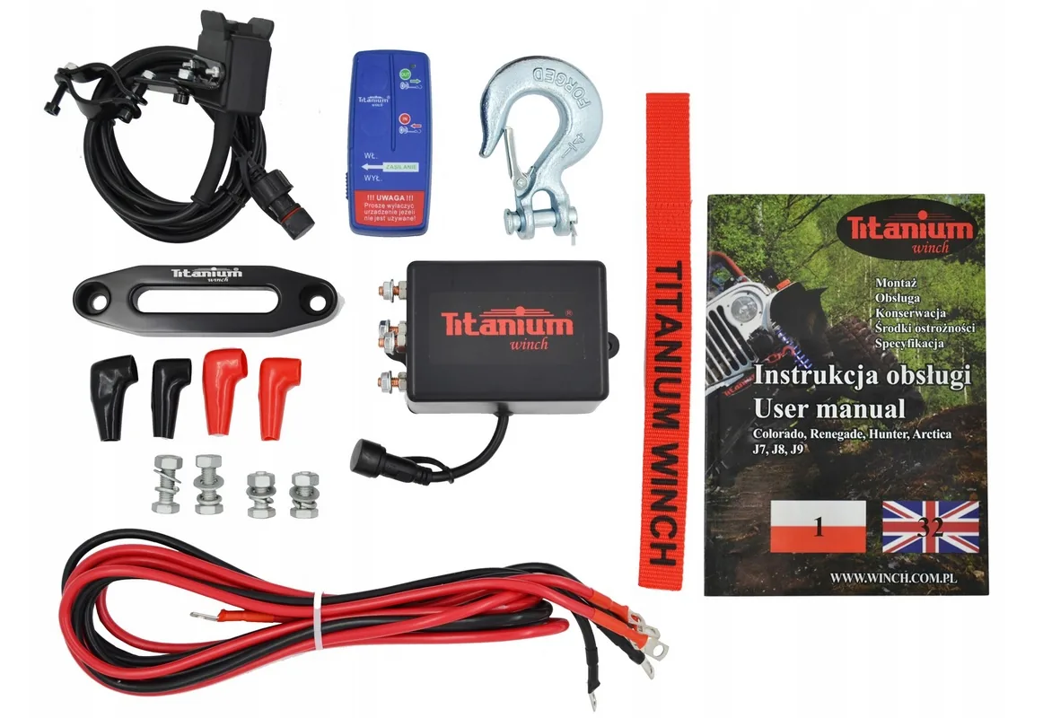 Wyciągarka elektryczna Atv 3500LBS + pilot Quad Pług Syntetyk