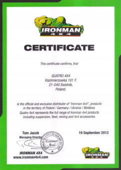 AMORTYZATORY +2'' Ironman 4x4 Ford Ranger T6 PXIII 2018+ WZMOCNIONE