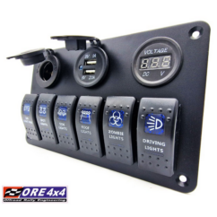 Carling 6x panel włączników akcesoriów gniazdo USB zapalniczki woltomierz 12V