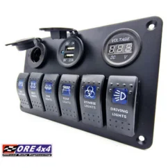 Carling 6x panel włączników akcesoriów gniazdo USB zapalniczki woltomierz 12V