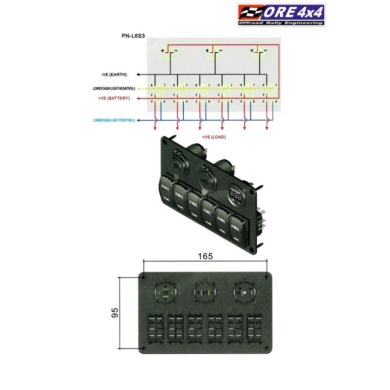 Carling 6x panel włączników akcesoriów gniazdo USB zapalniczki woltomierz 12V
